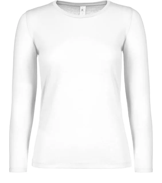 B&C #E150 LSL /women – dámské tričko s dlouhým rukávem, bílá