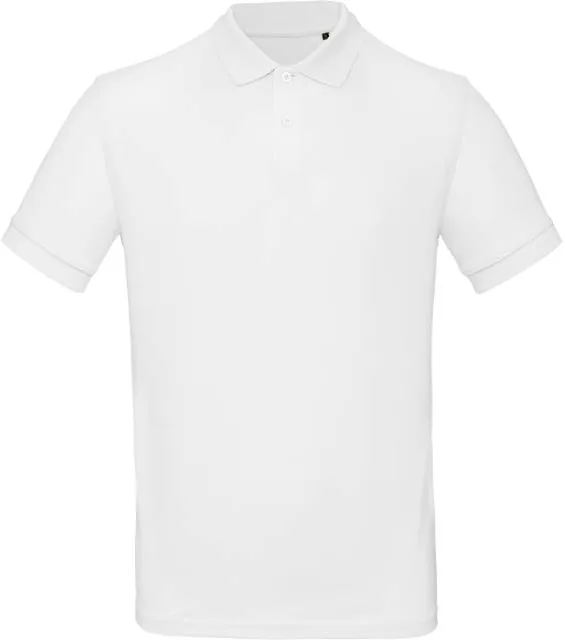 B&C Inspire Polo /men – pánské piqué polo z bio bavlny, bílá