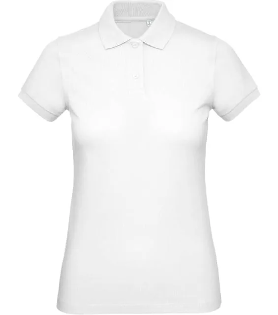 B&C Inspire Polo /women – dámské piqué polo z bio bavlny, bílá