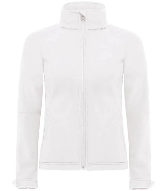 B&C Hooded Softshell /women – dámská 3-vrstvá softshellová bunda s kapucí, bílá