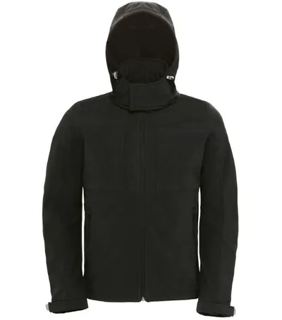 B&C Hooded Softshell /men – pánská 3-vrstvá softshellová bunda s kapucí