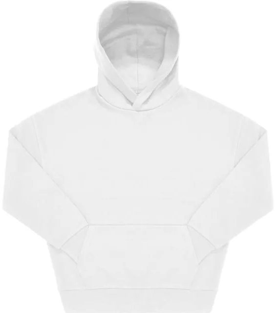 B&C Influence Hoodie – oversize mikina s kapucí z těžké bavlny, bílá