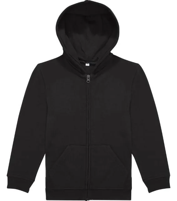 B&C ID.334 Zip Hood /kids – dětská mikina s kapucí, černá