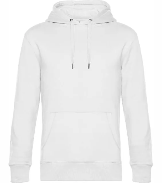 B&C KING Hooded – pánská mikina s kapucí, bílá
