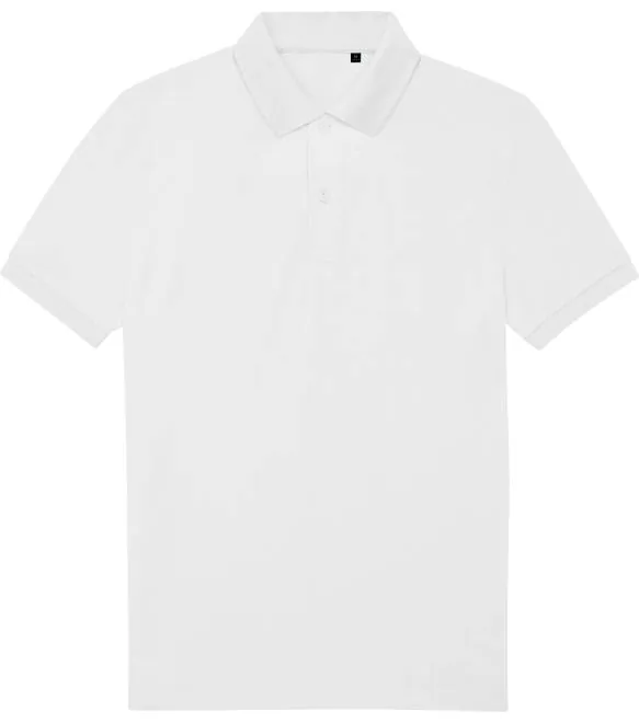 B&C My Eco Polo 65/35 – piqué polo, bílá