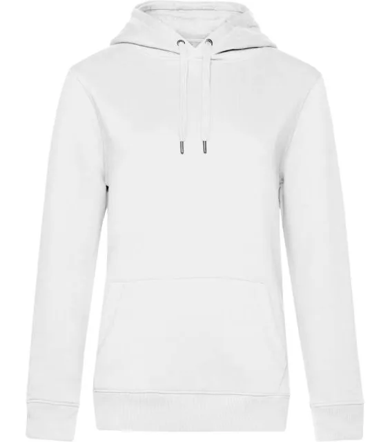 B&C QUEEN Hooded – dámská mikina s kapucí, bílá