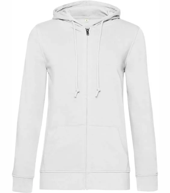 B&C Inspire Zipped Hood /women – dámská mikina s kapucí, bílá