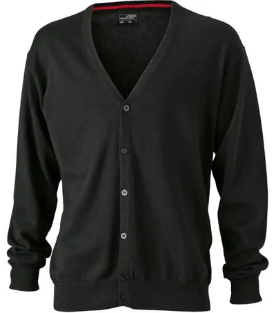 James & Nicholson JN 661 – pánský pletený cardigan s výstřihem do V