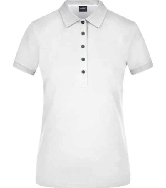 James & Nicholson JN 707 – dámské pima piqué polo, bílá