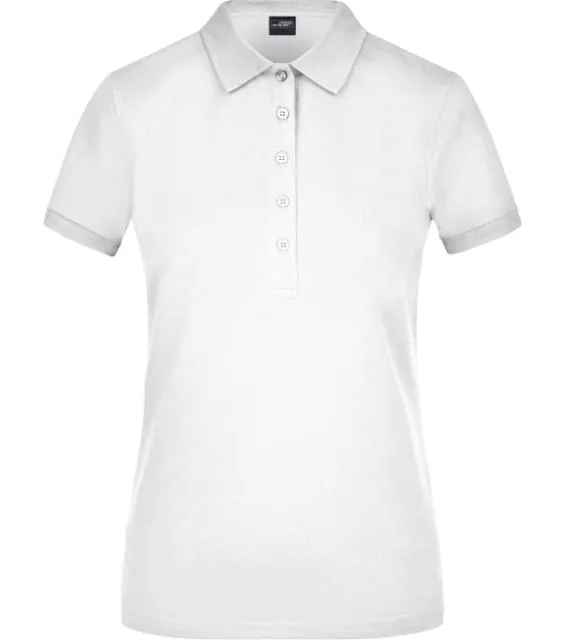 James & Nicholson JN 709 – dámské elastické piqué polo, bílá