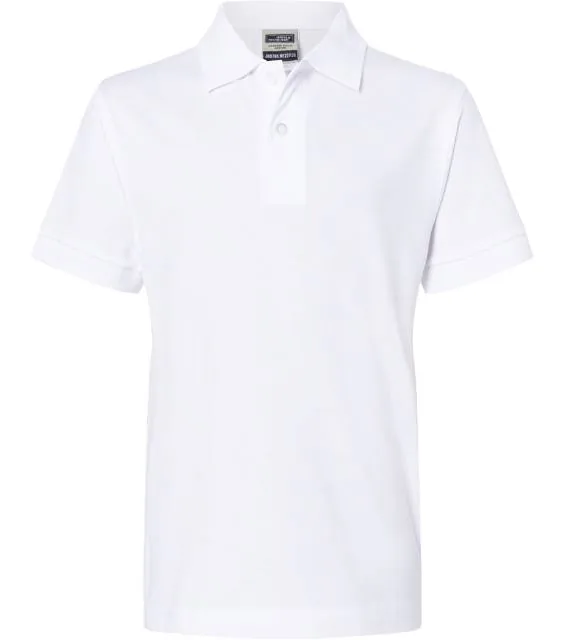 James & Nicholson JN 70K – dětské piqué polo, bílá