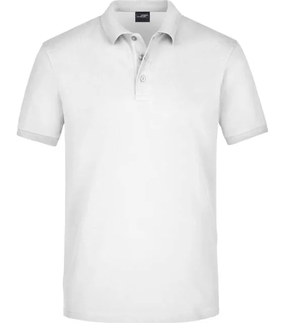 James & Nicholson JN 710 – pánské elastické piqué polo, bílá