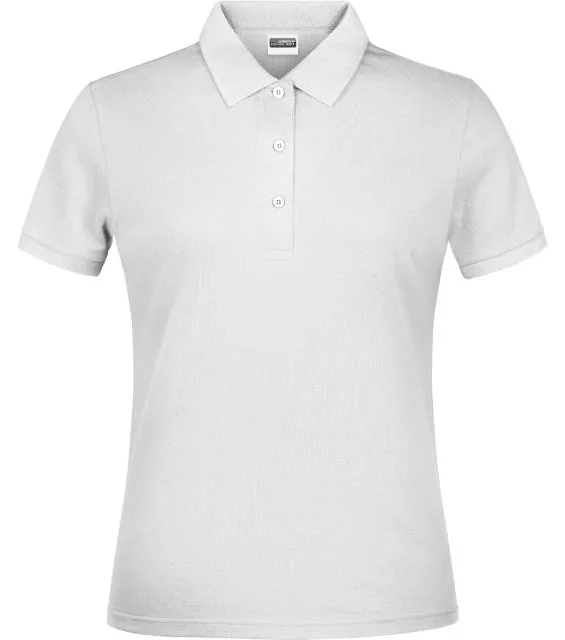 James & Nicholson JN 791 – dámské piqué polo, bílá