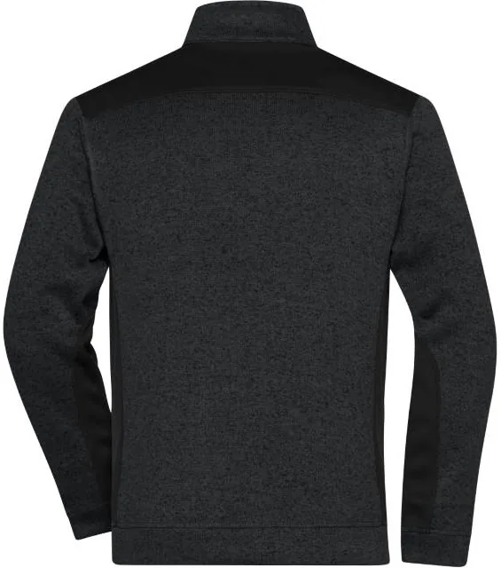 James & Nicholson JN 862 – pánská pracovní bunda pletený fleece - Strong, černá