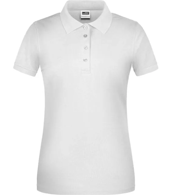 James & Nicholson JN 873 – dámské pracovní bio piqué polo, bílá