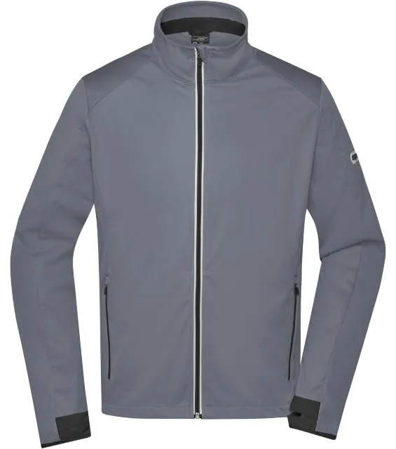 James & Nicholson JN 1126 – pánská 3-vrstvá sportovní softshell bunda, titanová/černá