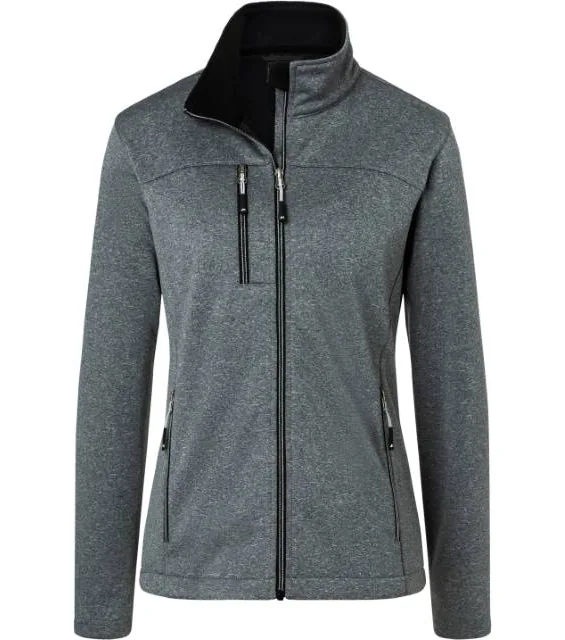 James & Nicholson JN 1147 – dámská 2-vrstvá melanžová softshell bunda, tmavý melír/černá