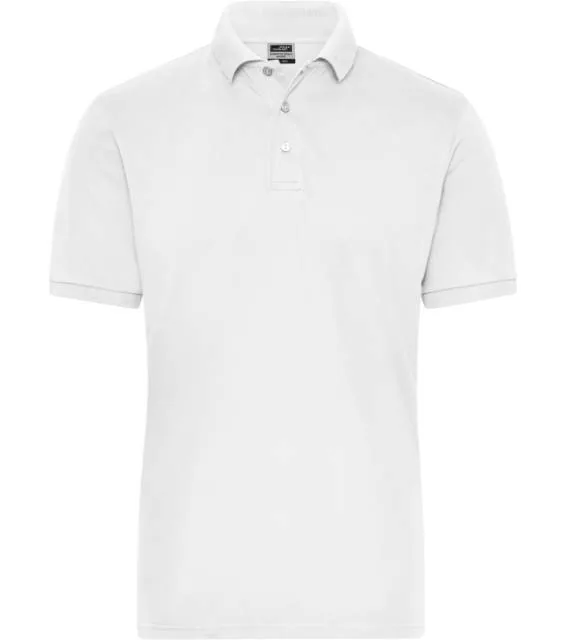 James & Nicholson JN 1806 – pánské pracovní elastické bio polo - Solid, bílá