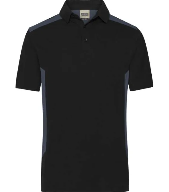 James & Nicholson JN 1826 – pánské pracovní piqué polo "Strong", černá/karbonová