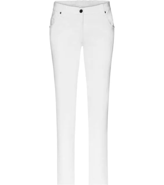 James & Nicholson JN 3001 – dámské elastické kalhoty, bílá