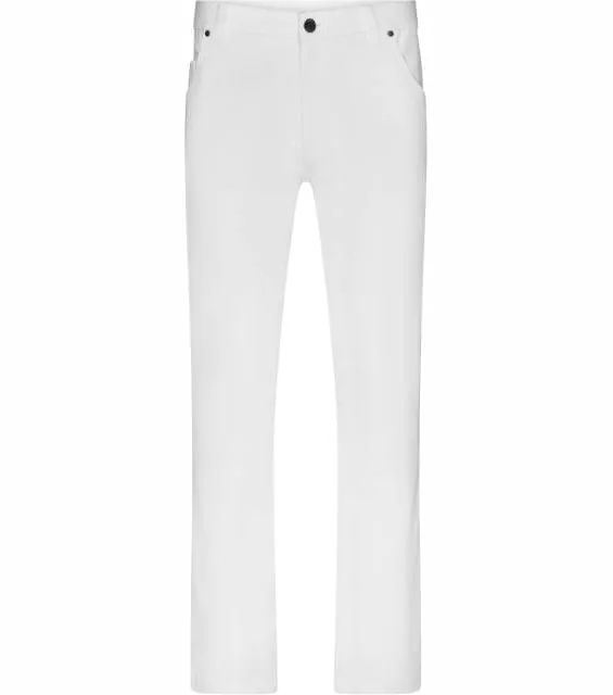 James & Nicholson JN 3002 – pánské elastické kalhoty, bílá