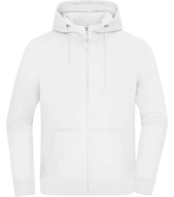 James & Nicholson 8043 – těžká unisex oversize mikina s kapucí, bílá