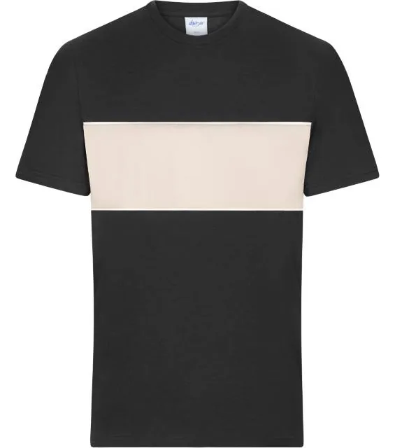 James & Nicholson 8049 – tričko z bio bavlny "Colour-Block", černá/pískovcová