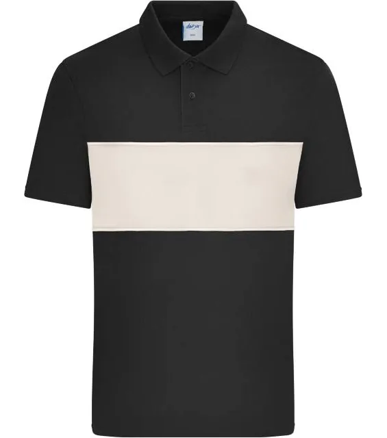 James & Nicholson 8050 – bio polo "Colour-Block", černá/pískovcová