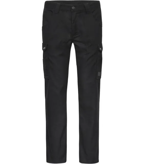 James & Nicholson JN 877 – pracovní cargo kalhoty - Solid, černá
