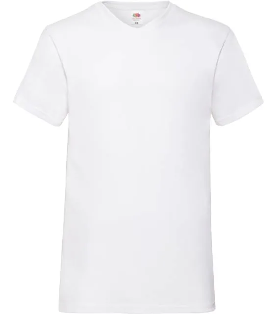 Fruit of the Loom Valueweight V-Neck T – tričko s výstřihem do V, bílá