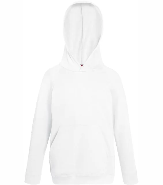 Fruit of the Loom Kids Lightweight Hooded Sweat – dětská mikina s kapucí, bílá