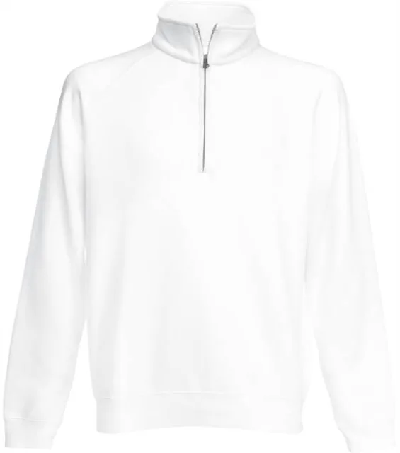 Fruit of the Loom Premium Zip Neck Sweat – mikina s 1/4 zipem, bílá