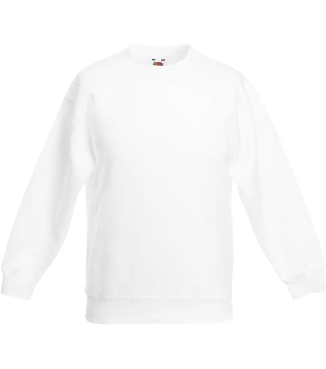 Fruit of the Loom Classic Kids Set-In Sweat – dětská mikina, bílá