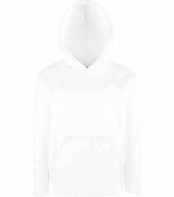 Fruit of the Loom Classic Kids Hooded Sweat – dětská mikina s kapucí, bílá