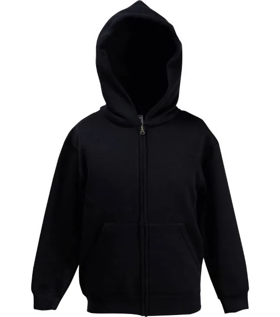 Fruit of the Loom Classic Kids Sweat Jacket – dětská mikina s kapucí, černá