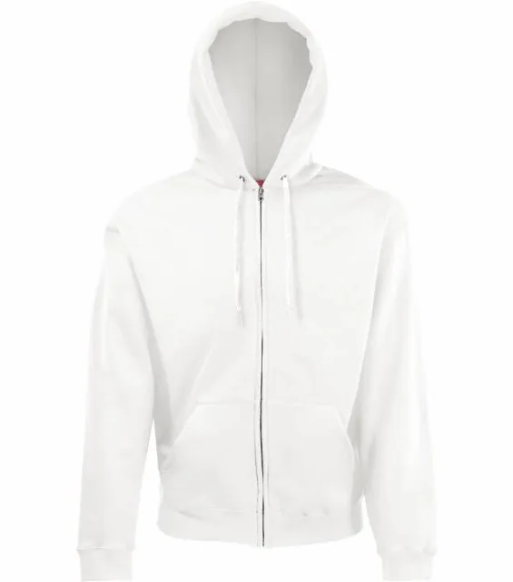 Fruit of the Loom Classic Hooded Sweat Jacket – mikina s kapucí, bílá