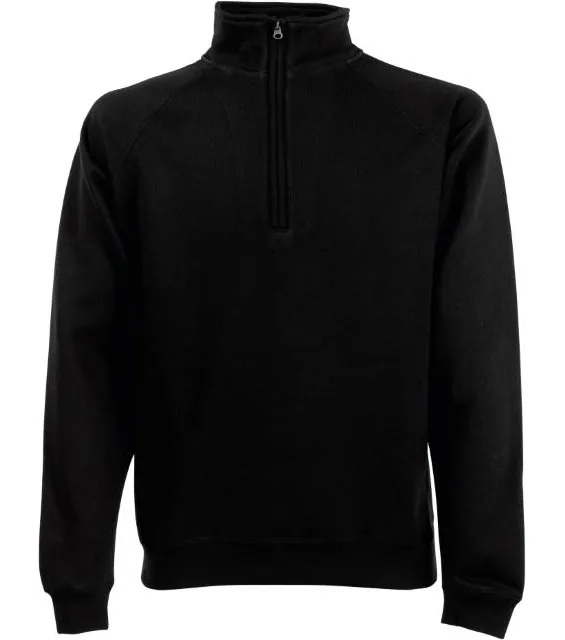 Fruit of the Loom Classic Zip-Neck Sweat – mikina s 1/4 zipem, černá