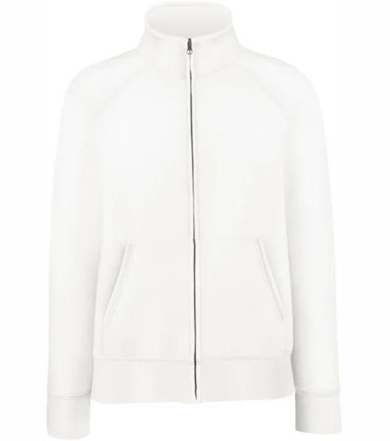 Fruit of the Loom Premium Lady-Fit Sweat Jacket – dámská mikina, bílá