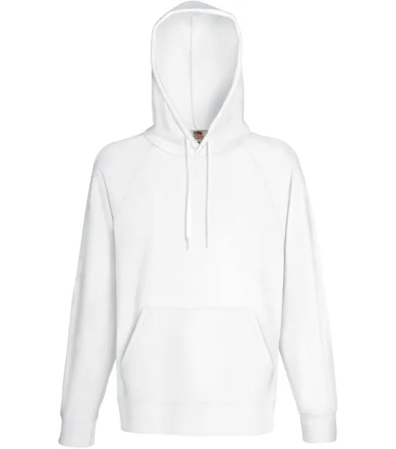 Fruit of the Loom Lightweight Hooded Sweat – pánská raglánová mikina s kapucí, bílá