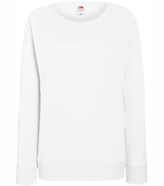 Fruit of the Loom Lady-Fit LW Raglan Sweat – dámská raglánová mikina, bílá