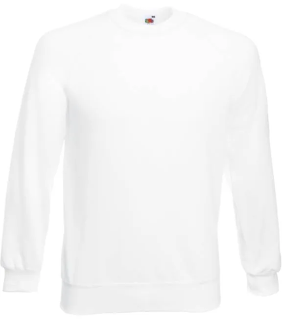 Fruit of the Loom Classic Raglan Sweat – raglánová mikina, bílá