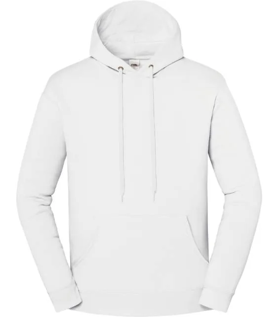 Fruit of the Loom Iconic Premium Hooded Sweat – mikina s kapucí z těžké bavlny, bílá