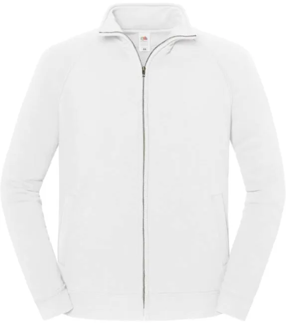 Fruit of the Loom Iconic Premium Sweat Jacket – mikina z těžké bavlny, bílá