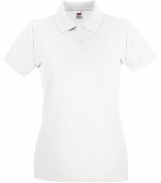 Fruit of the Loom Lady-Fit Premium Polo – dámské piqué polo, bílá