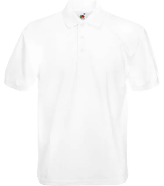 Fruit of the Loom Heavy 65/35 Pique Polo – piqué polo z těžké bavlny, bílá