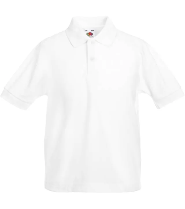 Fruit of the Loom Kids 65/35 Polo – dětské piqué polo, bílá