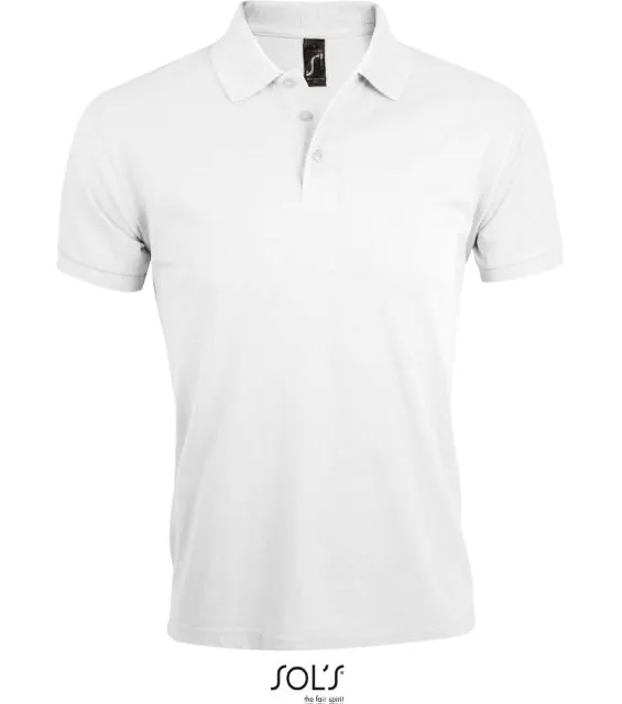 SOL'S Prime Men – pánské piqué polo z těžké bavlny, bílá