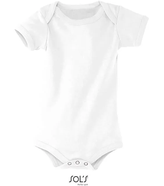 SOL'S Organic Bambino – dětské žebrované body z bio bavlny, bílá