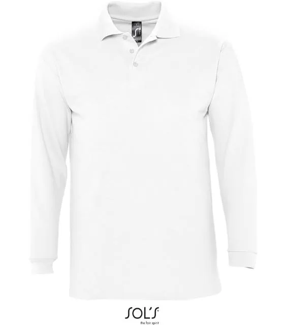 SOL'S Winter II – piqué polo s dlouhým rukávem, bílá