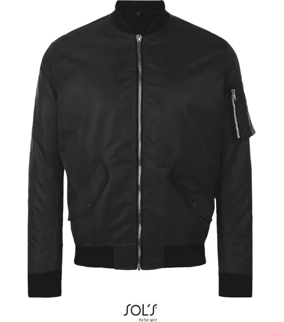 SOL'S Rebel – stylová bunda "Bomber", černá